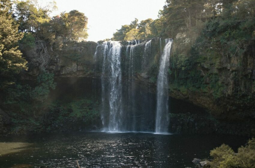 landscape photo of a waterfall