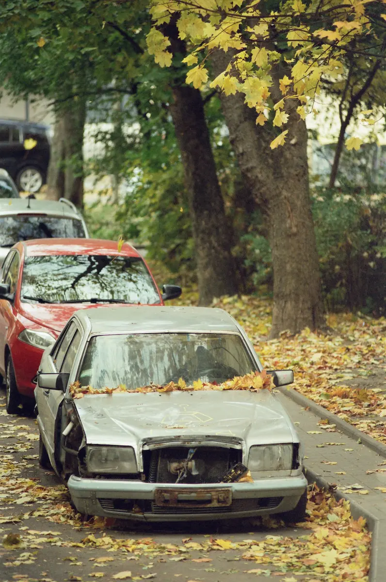 Abandoned Car Parked on the Road